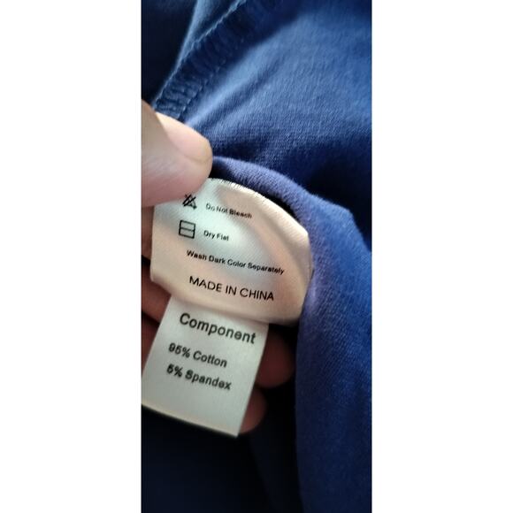 4278)Laksmi Blue Long Sleeve Wrap Knee Length Popover Dress Medium - Picture 9 of 9